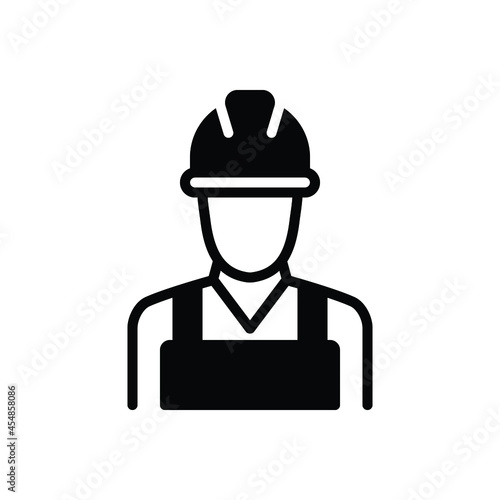 Black solid icon for contractor