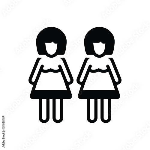 Black solid icon for daughters