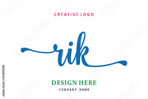 RIK lettering logo is simple, easy to understand and authoritative photo