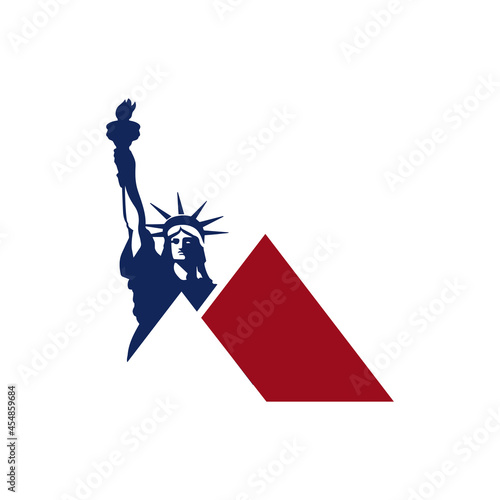 american symbol liberty statue logo design vector illustrations