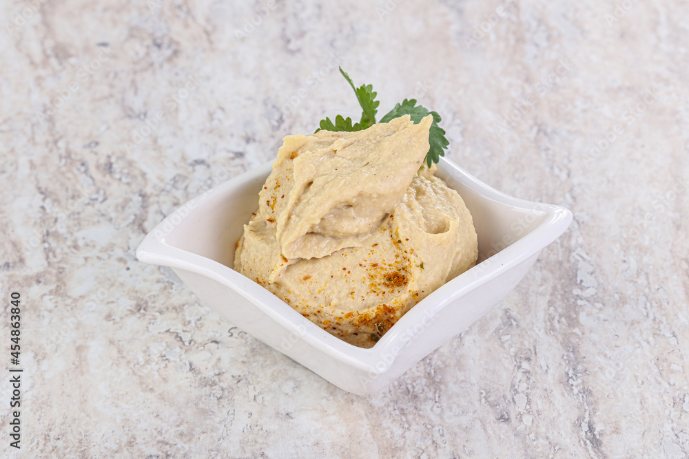 Traditional Jewish Hummus with olive oil