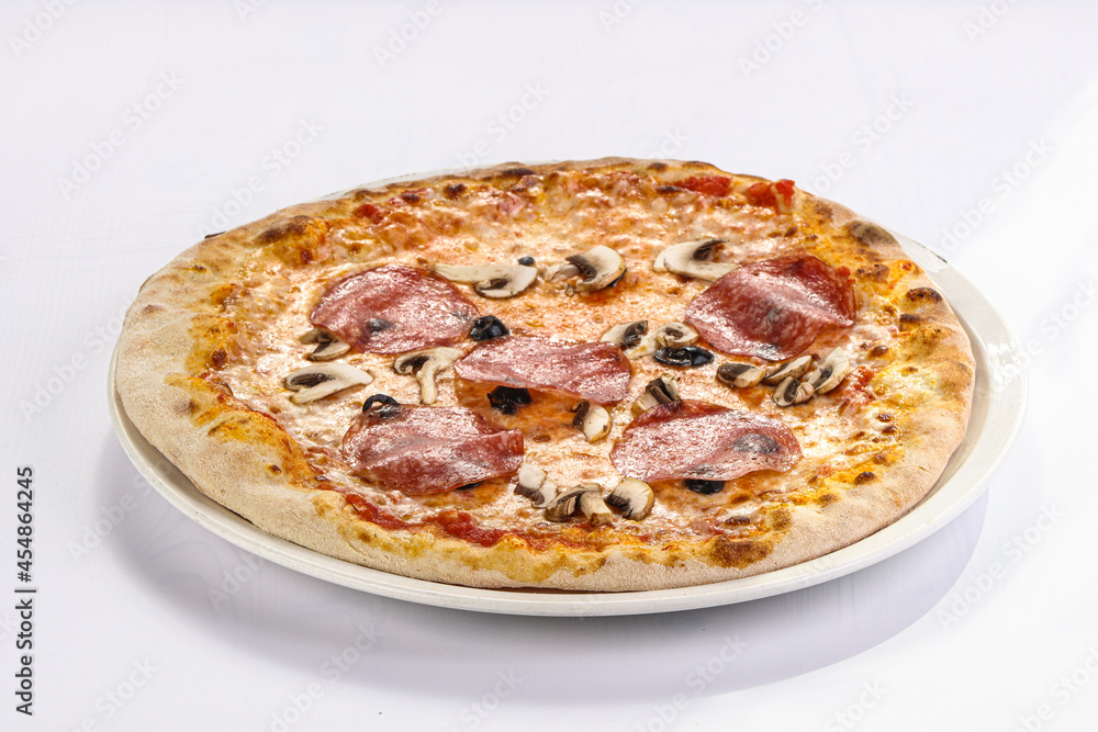 Italian Pizza with sausages and cheese