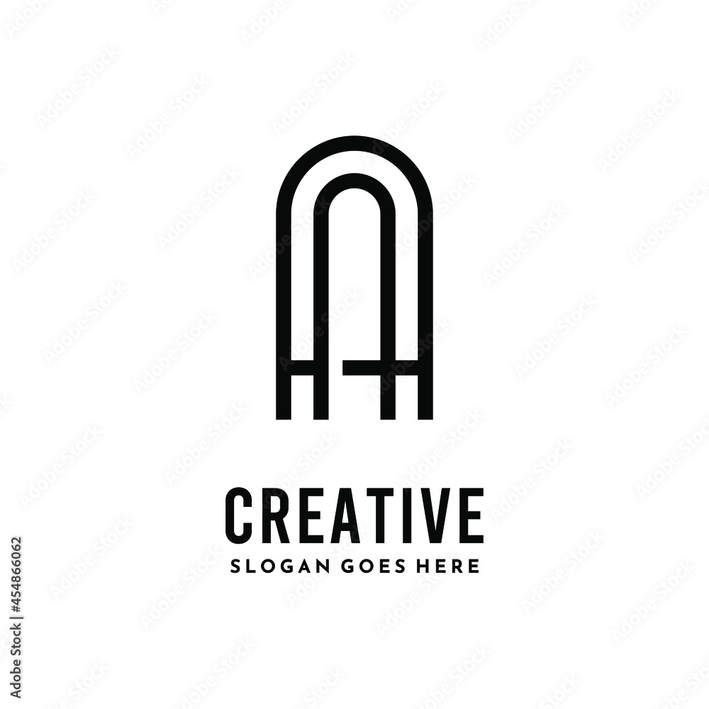 initial geometric black monogram letter AA simple logo concept in white background design template initial geometric black monogram letter AA simple logo concept in white background design template