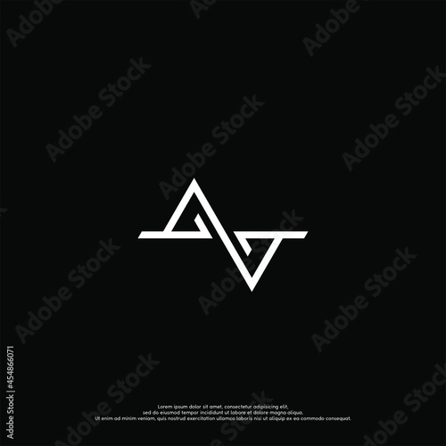 initial geometric white monogram letter AA simple logo concept in black background design template