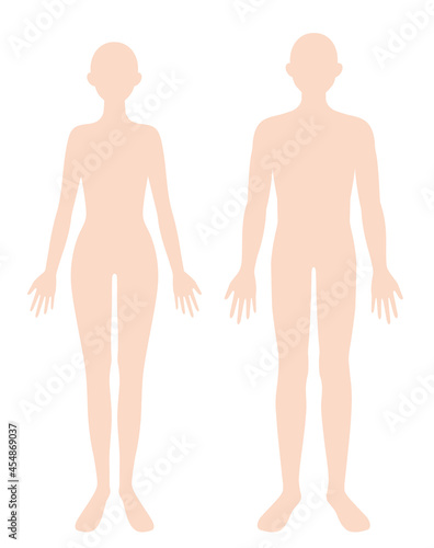 人体　男女の身体のシルエット