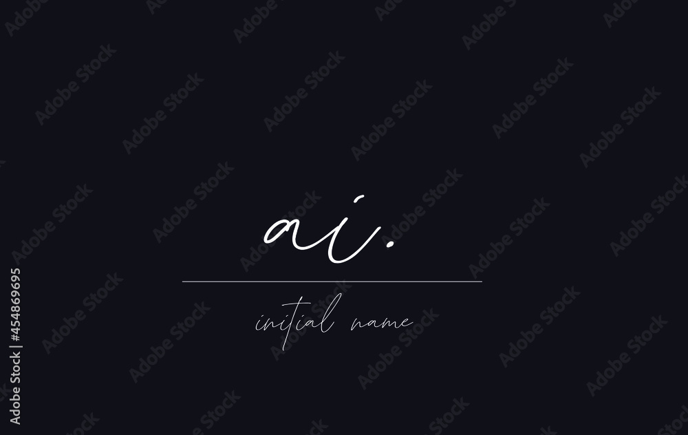 Stylish and elegant letter AI with dark blue background signature logo for company name or initial Stylish and elegant letter AI with dark blue background signature logo for company name or initial