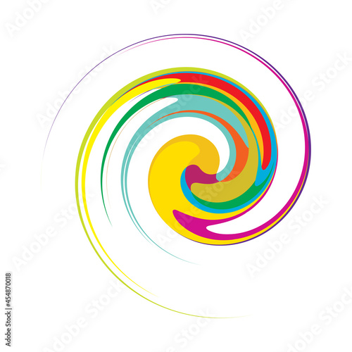 Curl, spiral, swirl, volute. Helix circular twirl