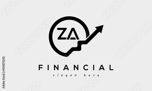 ZA financial letter logo design vector with circle photo
