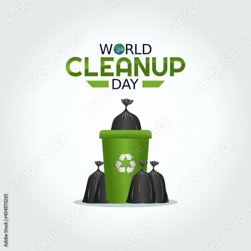 vector graphic of world cleanup day good for world cleanup day celebration. flat design. flyer design.flat illustration.