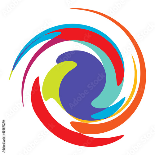 Curl, spiral, swirl, volute. Helix circular twirl