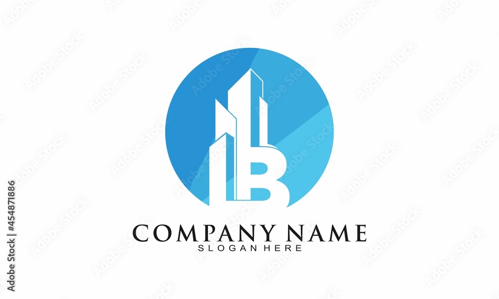 B alphabet for building modern logo B alphabet for building modern logo