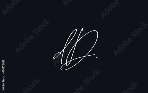 Stylish and elegant letter DD with dark blue background signature logo for company name or initial 