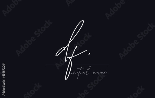 Stylish and elegant letter DF with dark blue background signature logo for company name or initial 