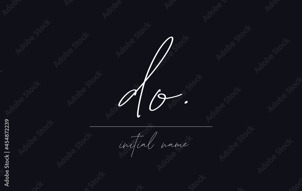 Stylish and elegant letter DO with dark blue background signature logo for company name or initial Stylish and elegant letter DO with dark blue background signature logo for company name or initial
