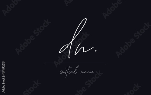 Stylish and elegant letter DN with dark blue background signature logo for company name or initial 
