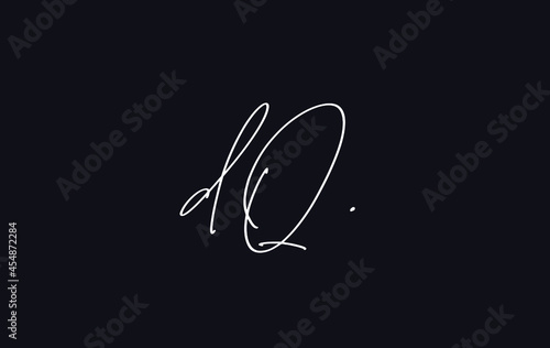 Stylish and elegant letter DQ with dark blue background signature logo for company name or initial 