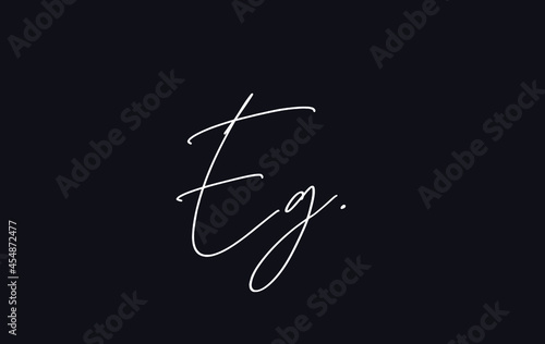 Stylish and elegant letter EG with dark blue background signature logo for company name or initial 