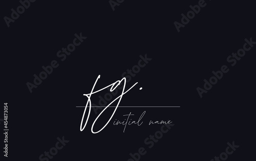 Stylish and elegant letter FG with dark blue background signature logo for company name or initial 