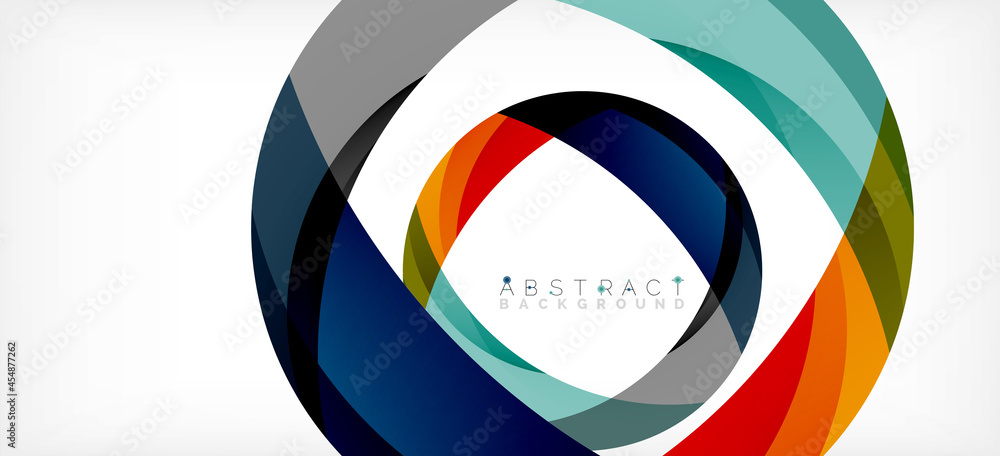 Geometric abstract background. Circle created with overlapping color shapes. Vector Illustration For Wallpaper, Banner, Background, Landing Page Geometric abstract background. Circle created with overlapping color shapes. Vector Illustration For Wallpaper, Banner, Background, Landing Page