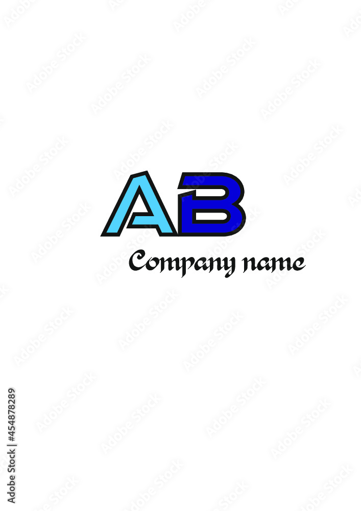 AB, BA, A, B abstract logo letters monograms.