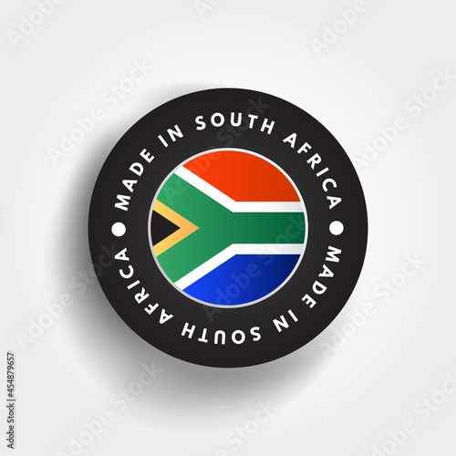 Made in South Africa text emblem badge, concept background