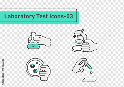 Laboratory tests filled line icon set isolated on transparency background ep03