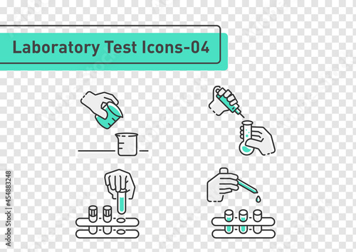 Laboratory tests filled line icon set isolated on transparency background ep04