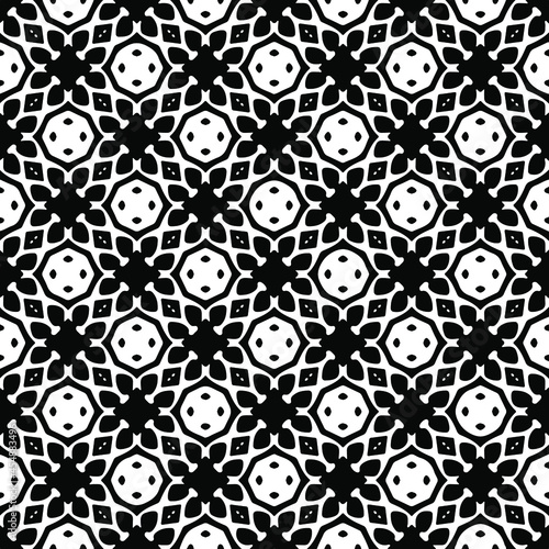 floral seamless pattern background.Geometric ornament for wallpapers and backgrounds. Black and white pattern.