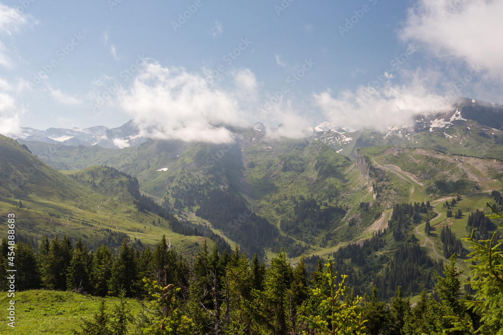 Obraz premium Vue sur le Mt-Blanc depuis Avoriaz, alpes