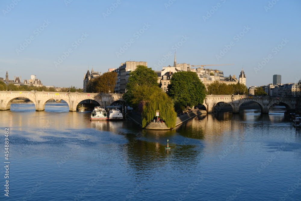 An old bridge of Paris. France, July 2021. An old bridge of Paris. France, July 2021.