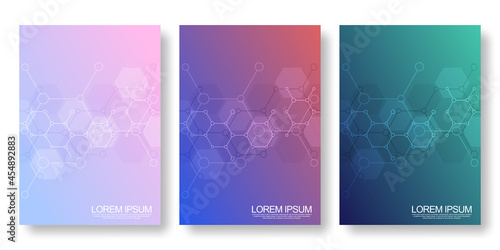 Abstract geometric background with hexagons shape pattern for a business brochure or cover book, page layout, flyer design, and poster template