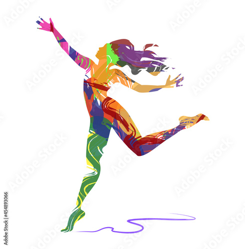 Illustrazione vettoriale di ballerina su sfondo bianco