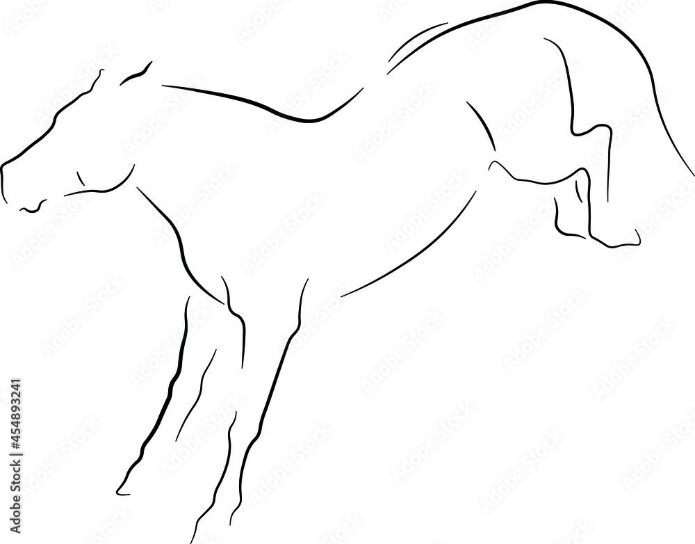 horse vector illustration black ink outline silhouette horse vector illustration black ink outline silhouette