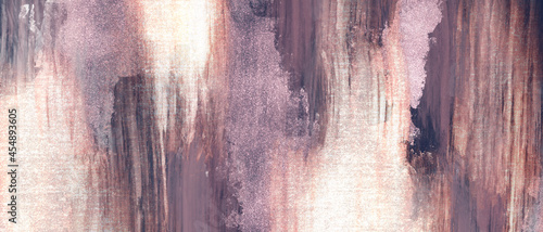 アート抽象背景）ドライブラシのストロークとラメのテクスチャ　メタリック　ゴージャス　ピンク　バナー photo