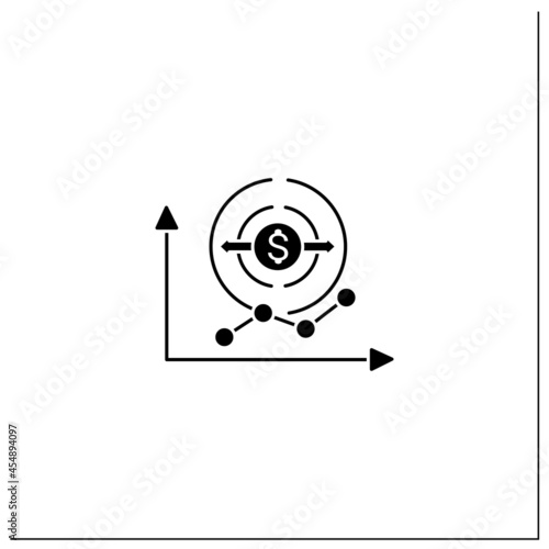 Economy expansion glyph icon. Increase in economic level activity.Economical fluctuation. Business concept. Filled flat sign. Isolated silhouette vector illustration