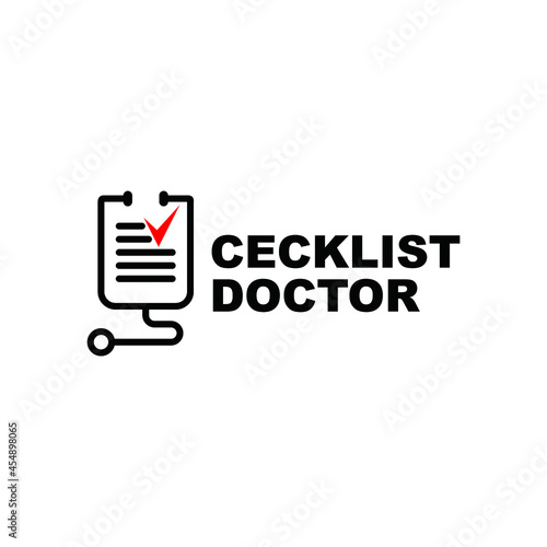 cecklist doktor - health- icon logo vector illustration template