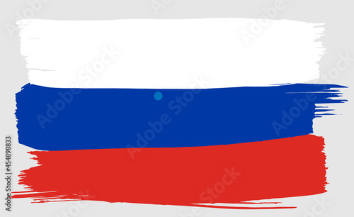 Russian flag brush stroke watercolor. Grunge background Vector illustration