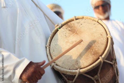 One of the Arab arts on a drum