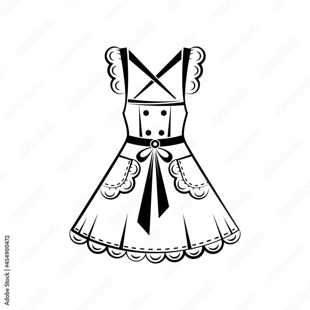 Women's apron with lace with two pockets Women's apron with lace with two pockets
