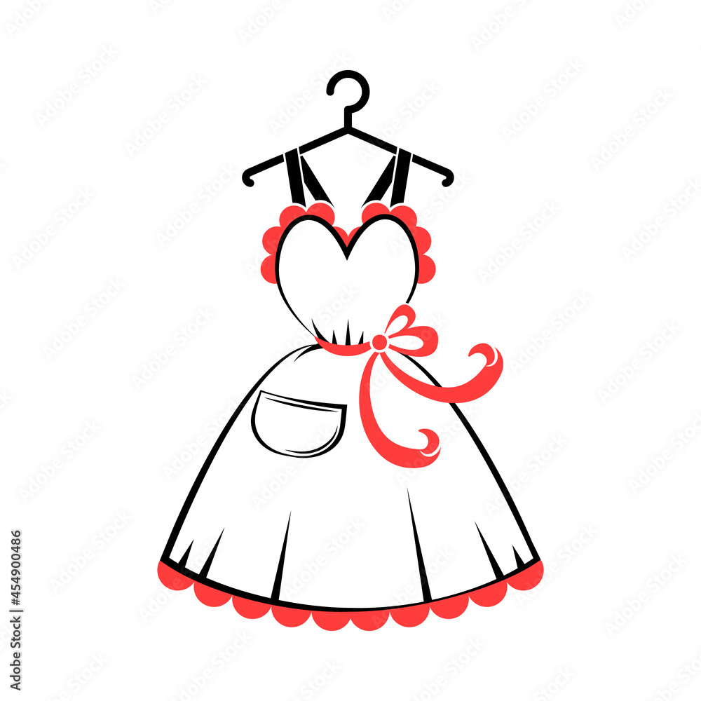 Women's seхy bib apron with a pocket with lace on a hanger