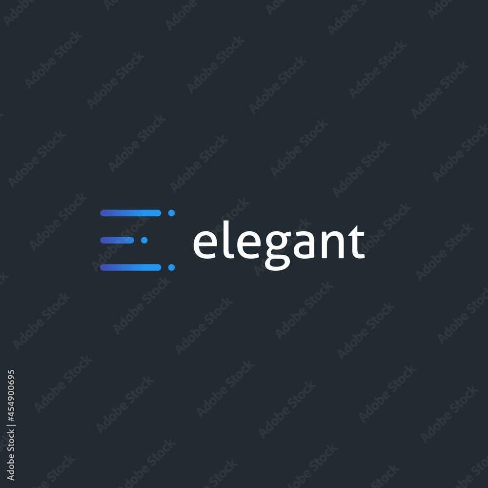small line with dots forming the letter E, simple logo design, small line with dots forming the letter E, simple logo design,