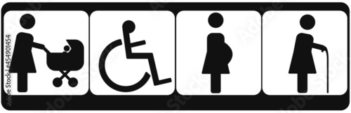 elderly, stroller, disabled, pregnant vector design Eps 10.