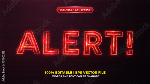 red alert electric glow bold editable text effect photo