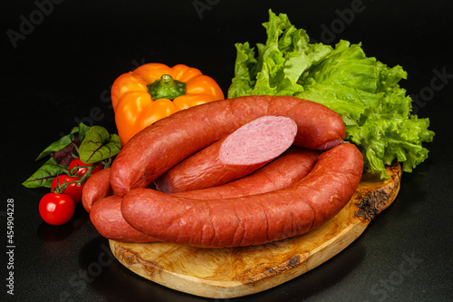 Natural meat sausages with minced meat