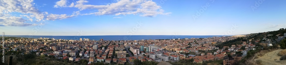 top view of the town of Montesilvano, Abruzzo, Italy