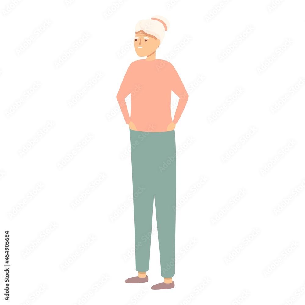 Happy grandma icon cartoon vector. Old grandmother. Elderly family