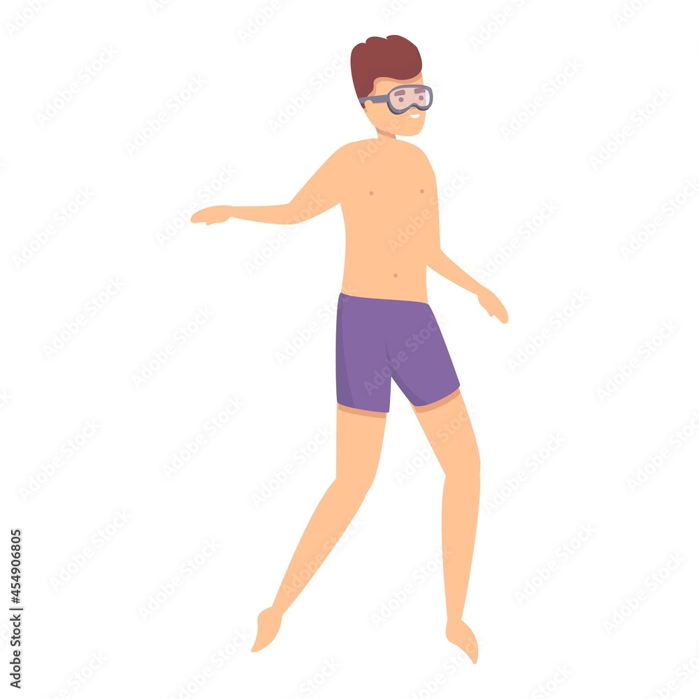 Water sport swimmer icon cartoon vector. Pool swim. Man diving Water sport swimmer icon cartoon vector. Pool swim. Man diving