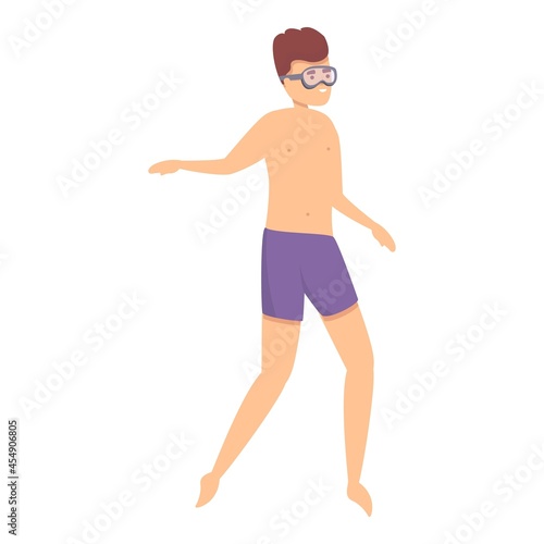 Water sport swimmer icon cartoon vector. Pool swim. Man diving