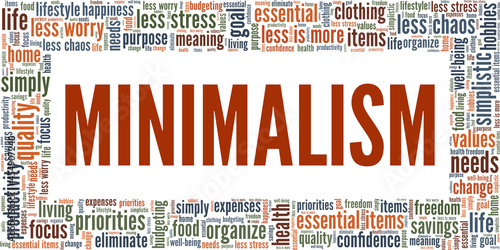 Minimalism vector illustration word cloud isolated on a white background.