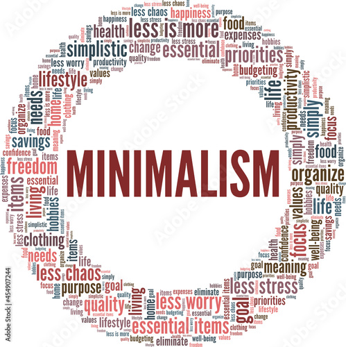 Minimalism vector illustration word cloud isolated on a white background.